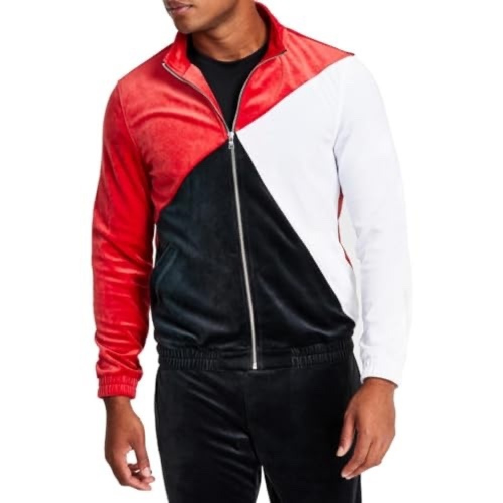 INC International Concepts Mens Velour Colorblock Track Jacket Size XS